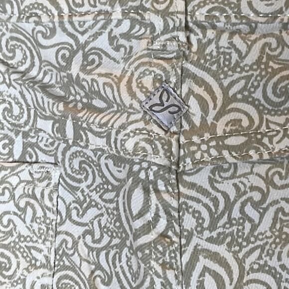 Prana Paisley Swirl Floral White Print Pants Size 10 - Picture 5 of 7